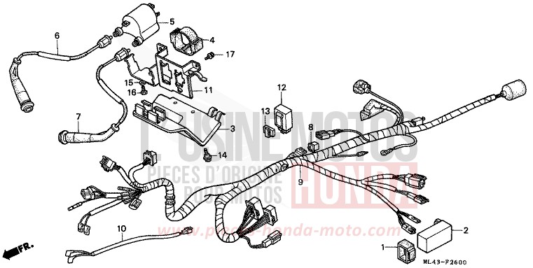 KABELBAUM/ ZUENDSPULE von CB1300 Super Bold'or ABS STARLIGHT SILVER METALLIC (NH131) von 1988